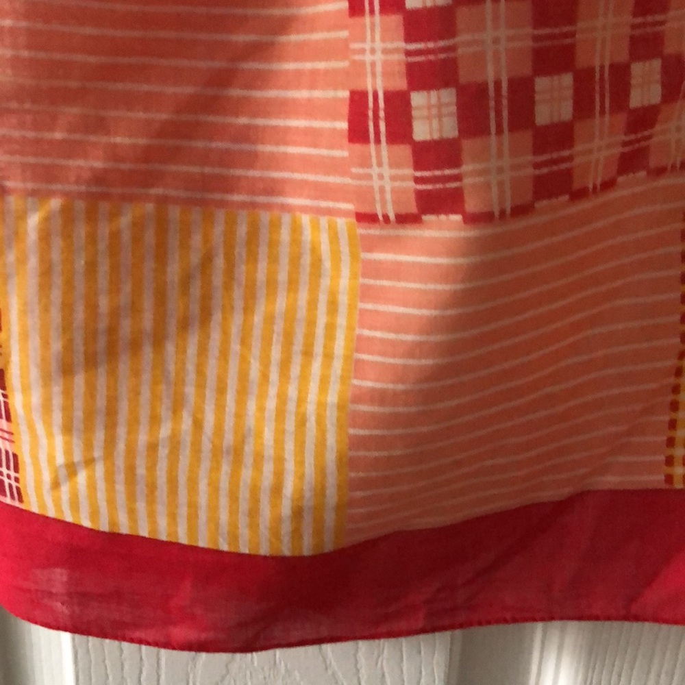 Vtg Echo Cheerful Patchwork Square Scarf Cotton - image 5